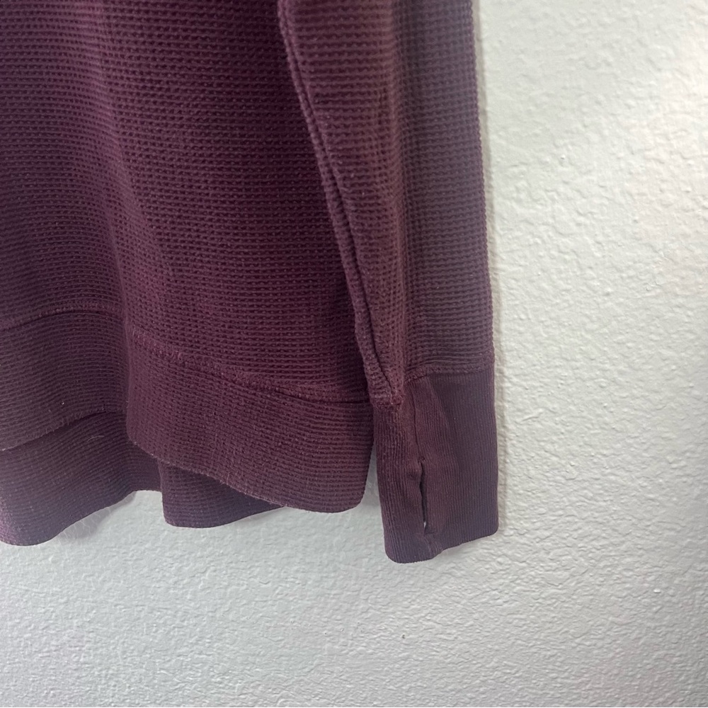 Athleta Coaster Luxe Waffle Sweatshirt in Cabernet - Women's Size SMALL - Picture 5 of 13
